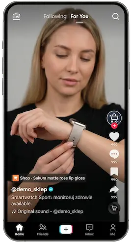 TikTok Shop - filmy zakupowe (shoppable video)