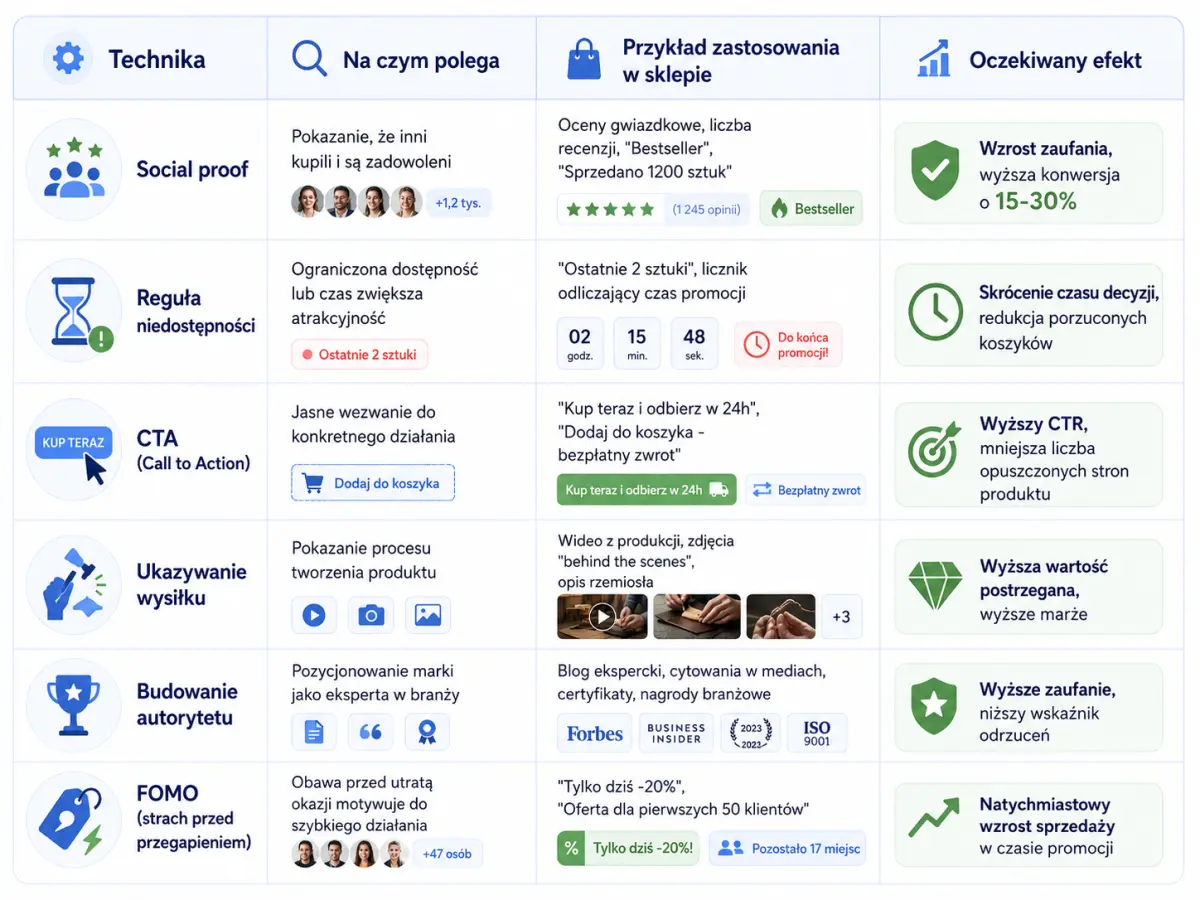 Techniki psychologiczne zwiększające sprzedaż w sklepie online