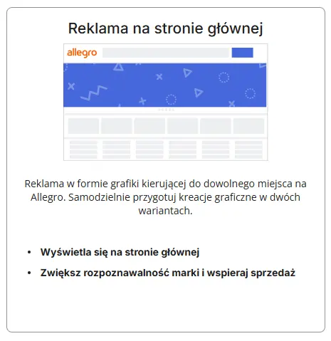 Reklama na stronie głównej