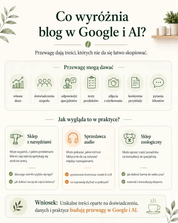 Grupy artykułów blogowych powiązane z ofertą sklepu