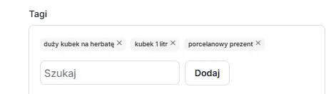Tagi wpisu blogowego w panelu Shoper