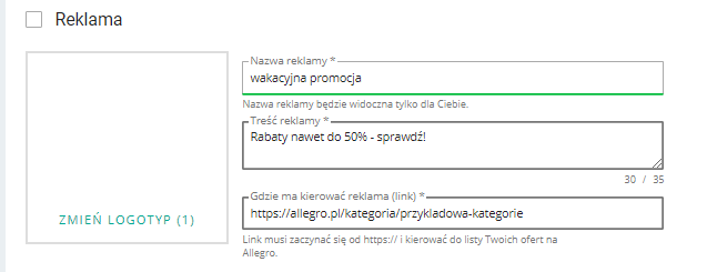 konfiguracja reklamy graficznej