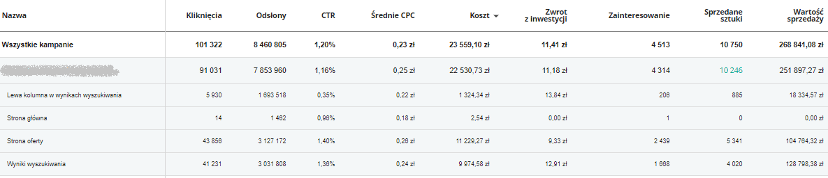 raport skutecznosci