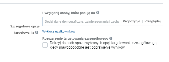 opcje targetowania