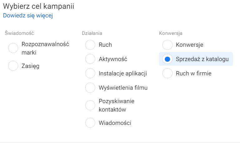 cele kampanii Facebook Ads